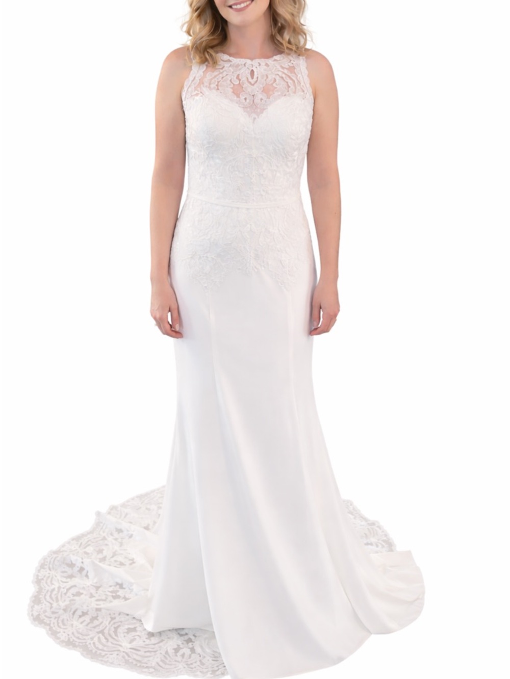 Lace Halter White Bridal Gown